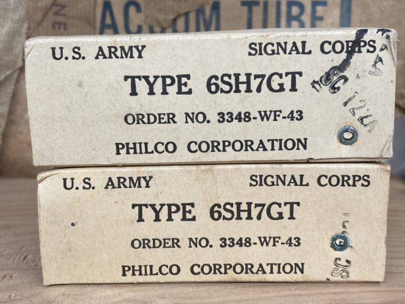6SH7GT Philco, NOS/NIB, milspec, sealed boxes from 1940ies, sub WE717A, one pair