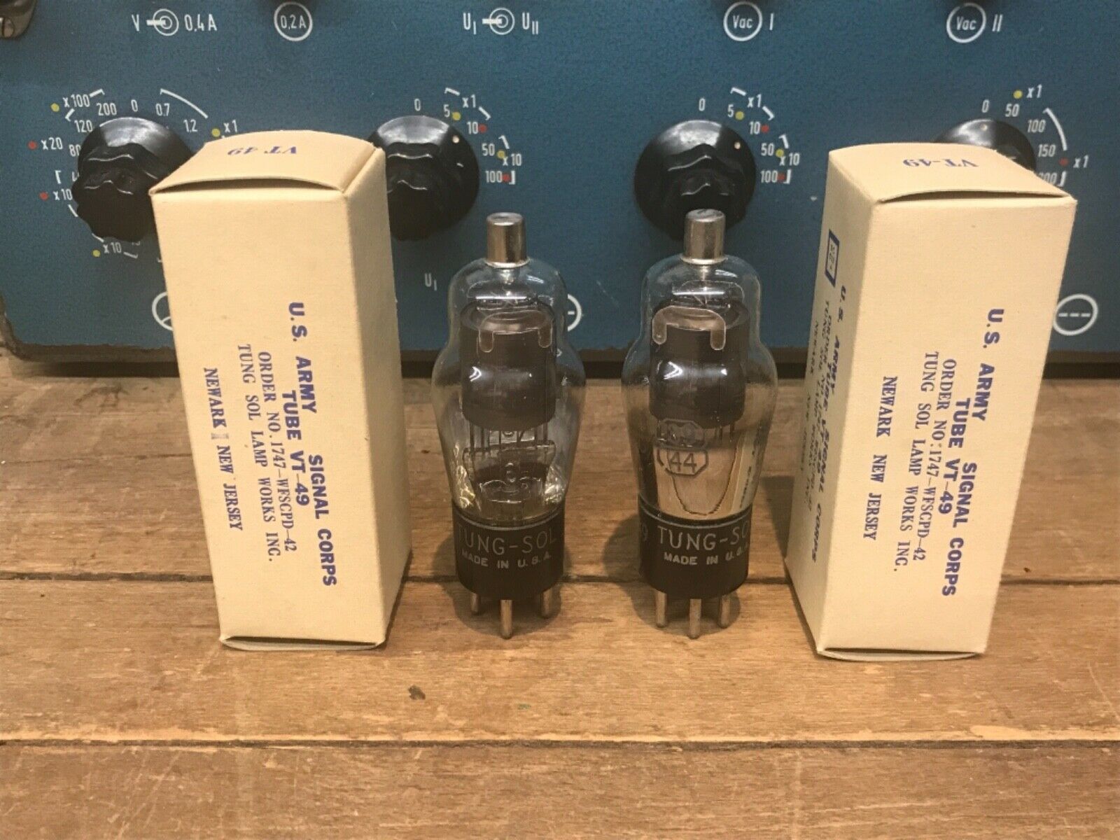 VT39/44 Tung-Sol, perfect pair, true NOS/NIB, milspec tubes, immaculate cond. - Image 3
