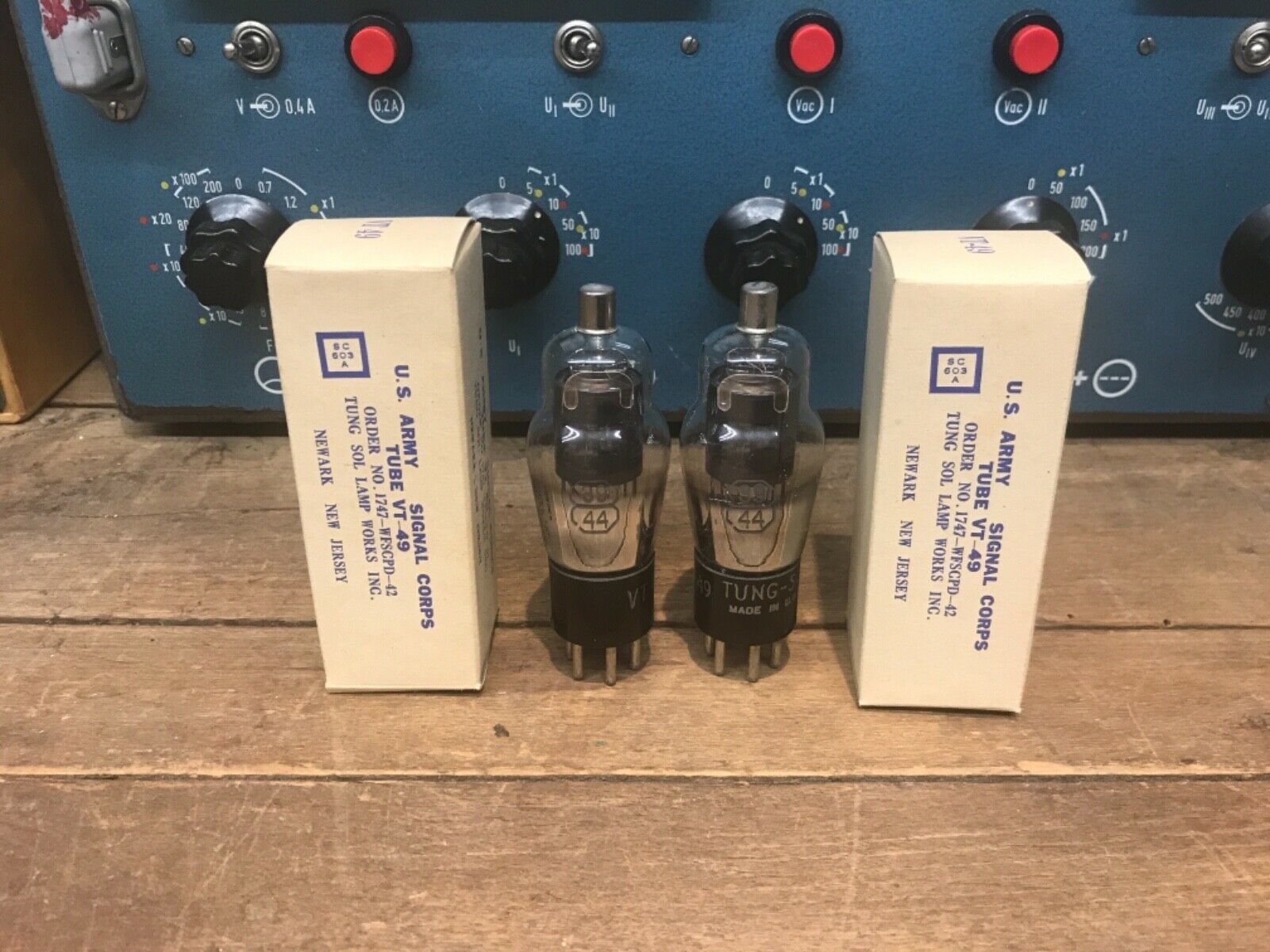 VT39/44 Tung-Sol, perfect pair, true NOS/NIB, milspec tubes, immaculate cond. - Image 4