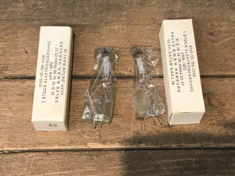 5672 Valvo, one matched pair, true NOS/NIB, milspec, perfect tubes, sub mini