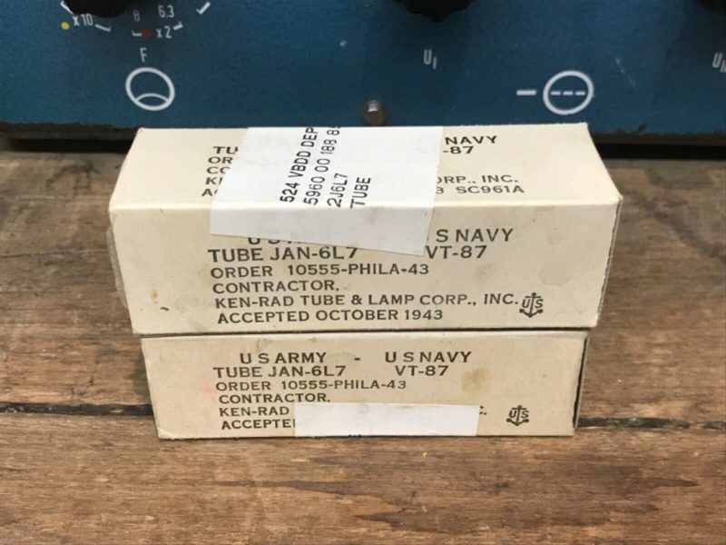 6L7 VT87 Ken-Rad, one pair, true NOS/NIB, milspec, sealed boxes from 1940ies