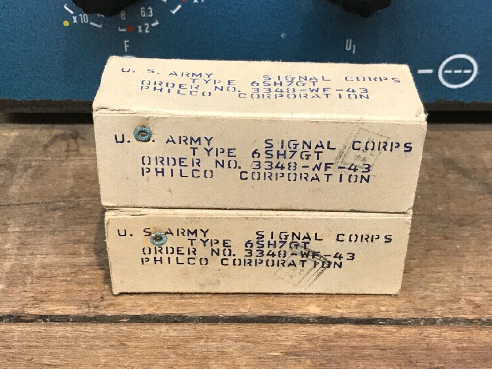 6SH7GT Philco, NOS/NIB, milspec, sealed boxes from 1940ies, sub WE717A, one pair - Image 3
