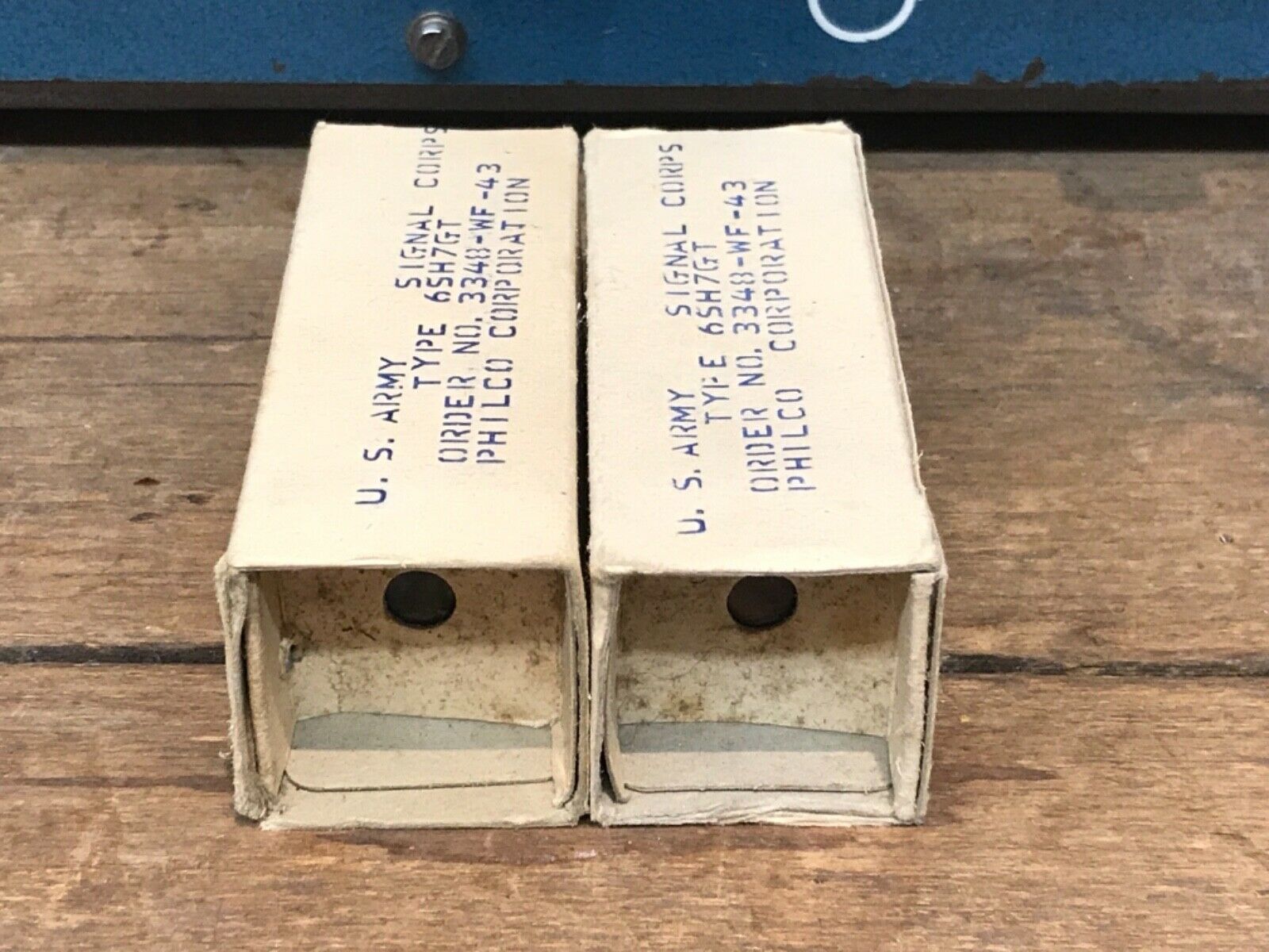 6SH7GT Philco, NOS/NIB, milspec, sealed boxes from 1940ies, sub WE717A, one pair - Image 4