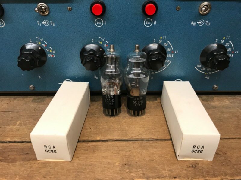 6C8G VT163 JAN RCA, one pair (2), true NOS/NIB, milspec, round plates