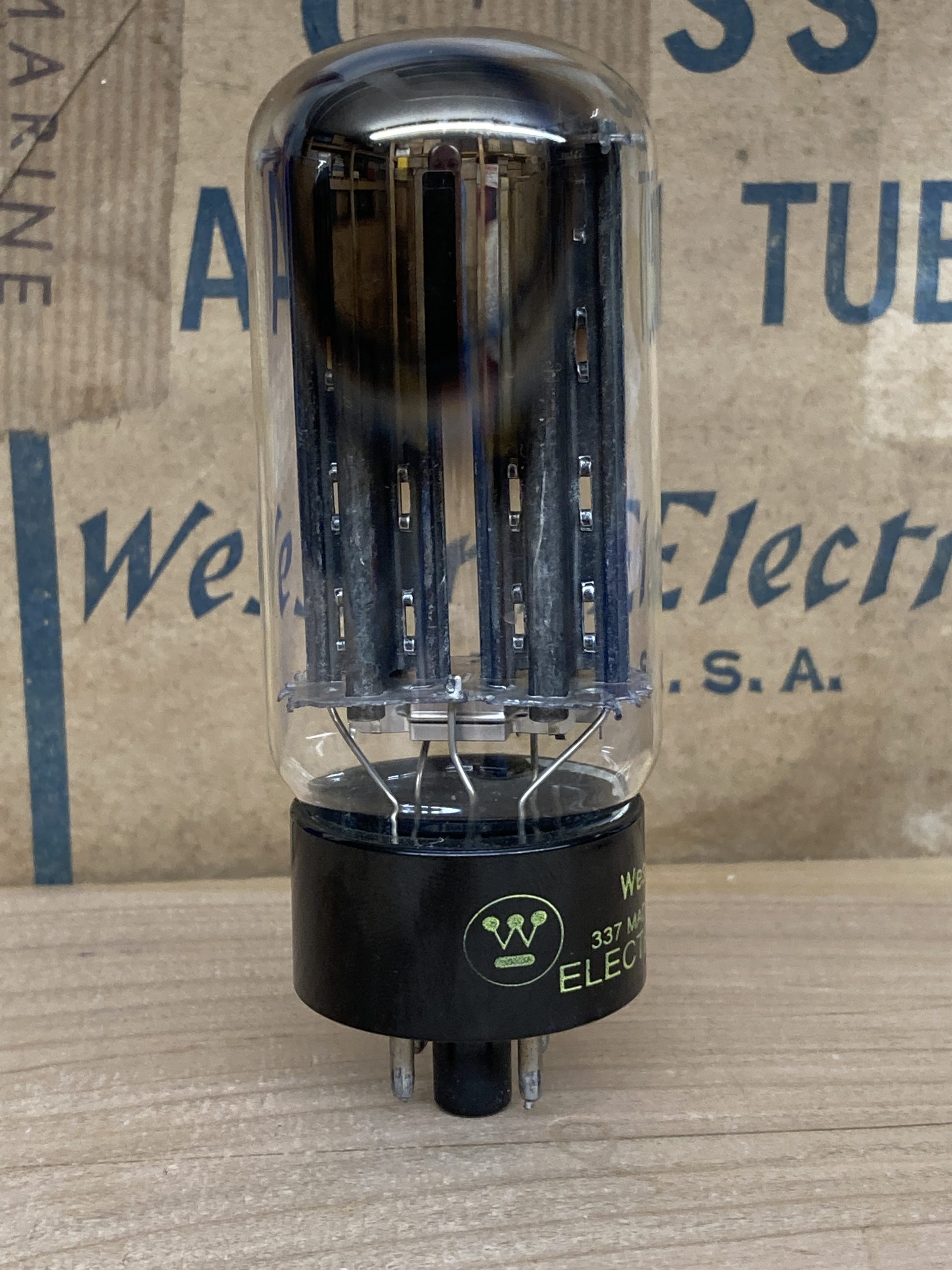 5U4GB Westinghouse, NOS, black plate, double side O-getters - Image 2