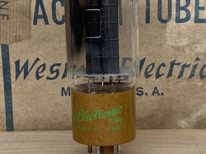 5R4GYA General Electric, black plates, hanging filament, D-getter, true NOS
