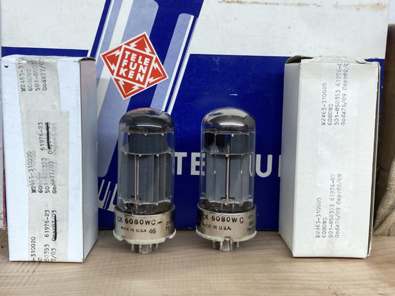 6080WC Raytheon vintage milspec production, true NOS, matched pair (2), 6AS7G sub