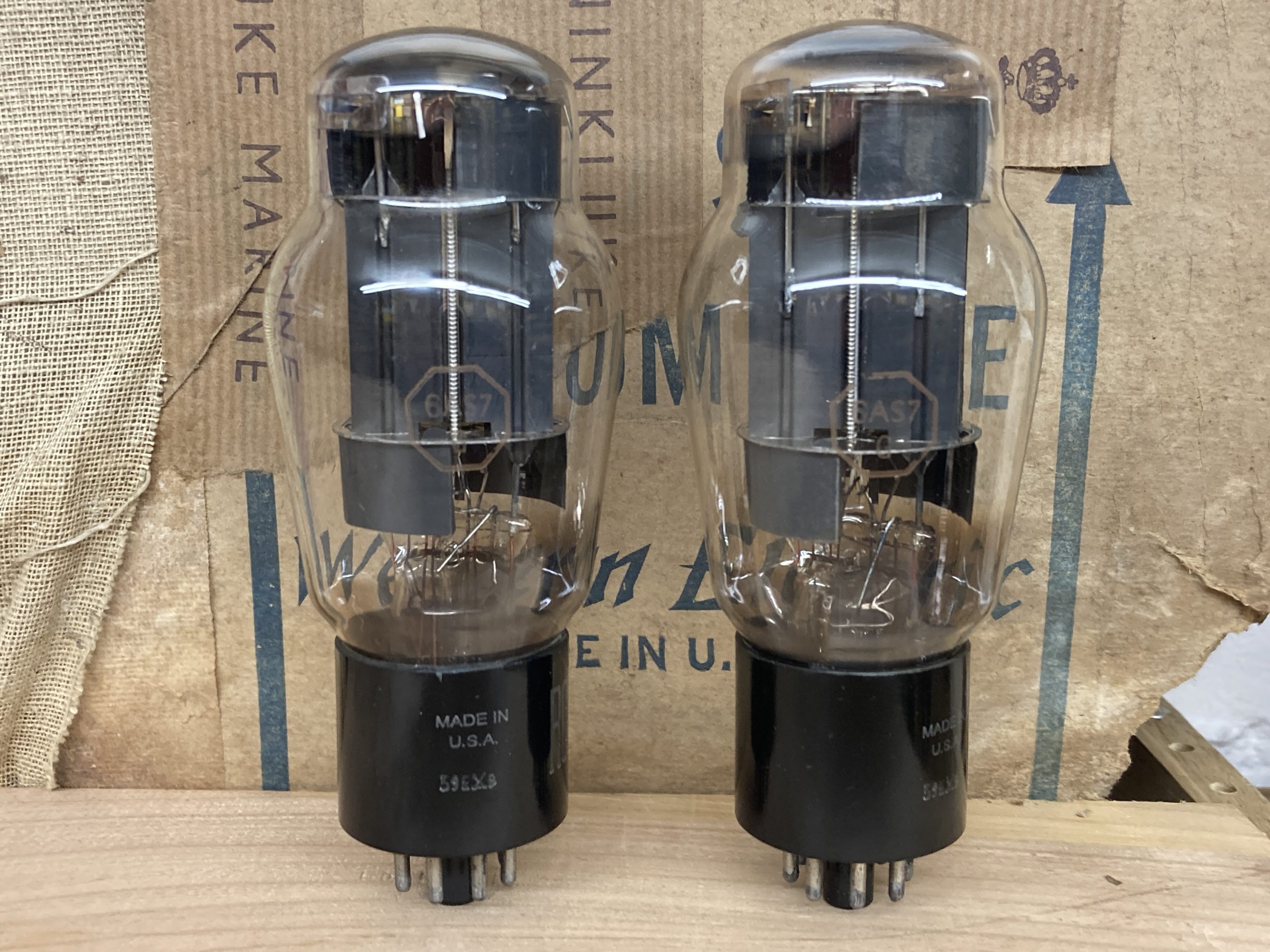 6AS7G RCA, vintage milspec production, NOS, one pair (2) - Image 2