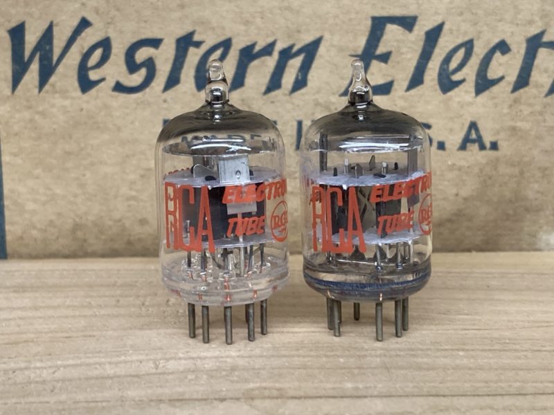 5670 RCA, 396A, 2C51 true NOS, black plate, D-getter, x-rare! One pair (2)