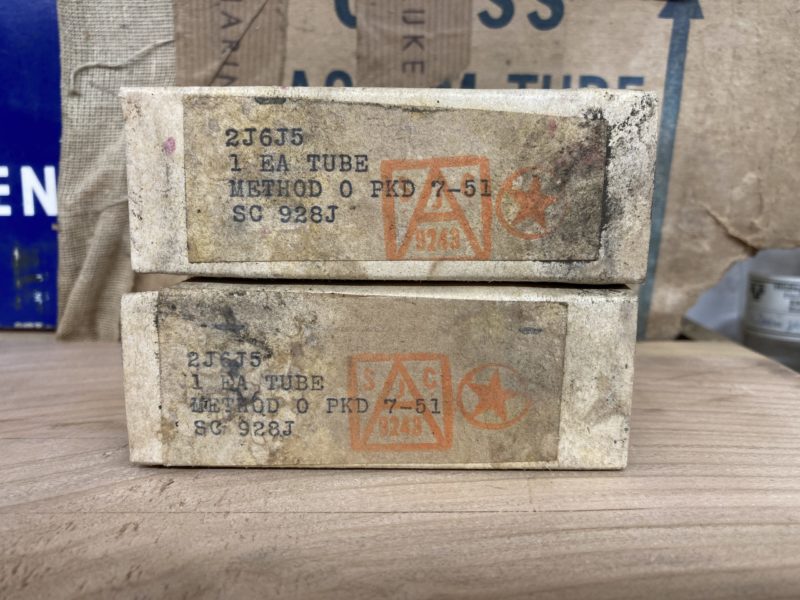 6J5 Sylvania NOS/NIB, sealed boxes from 1951, one pair (2)
