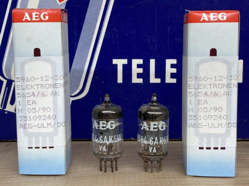 6AK5W Telefunken, 5654, EF95 true NOS/NIB, diamond , milspec, matched pair (2)