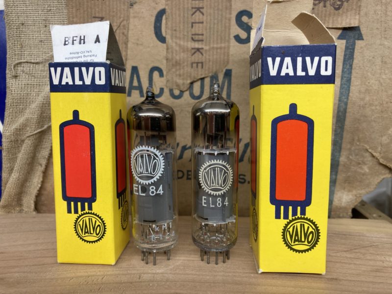 EL84 Mullard branded Valvo, matched pair, tested and guaranteed