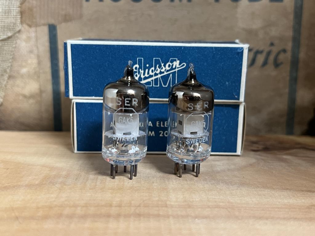 6AK5 EF95 SER/LM Ericsson, big horseshoe getter, chrome plates, matched pair (2) - Image 5