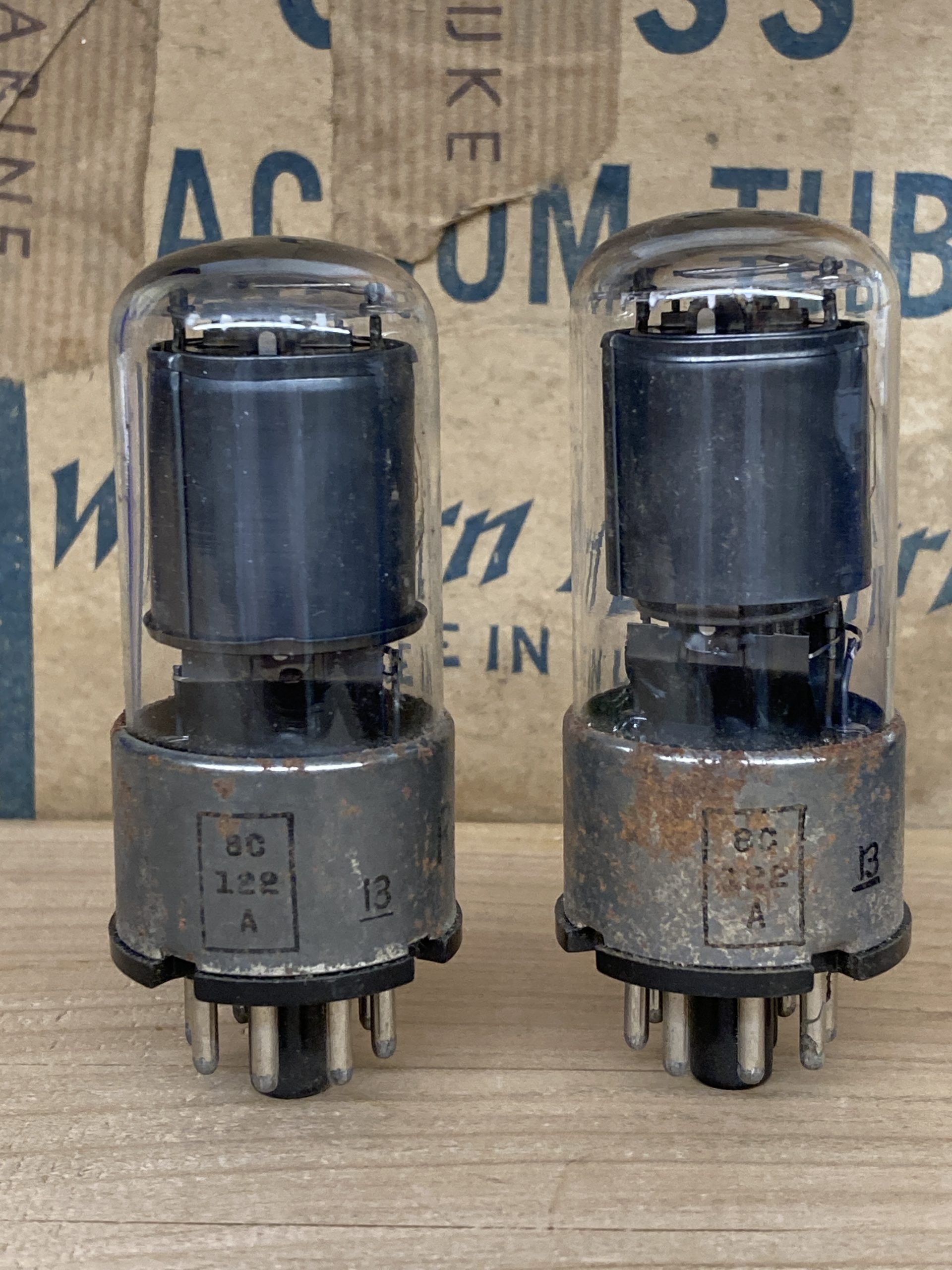 6SH7GT Raytheon, NOS, storage soiled, sub WE717A, test perfect, one pair - Image 3
