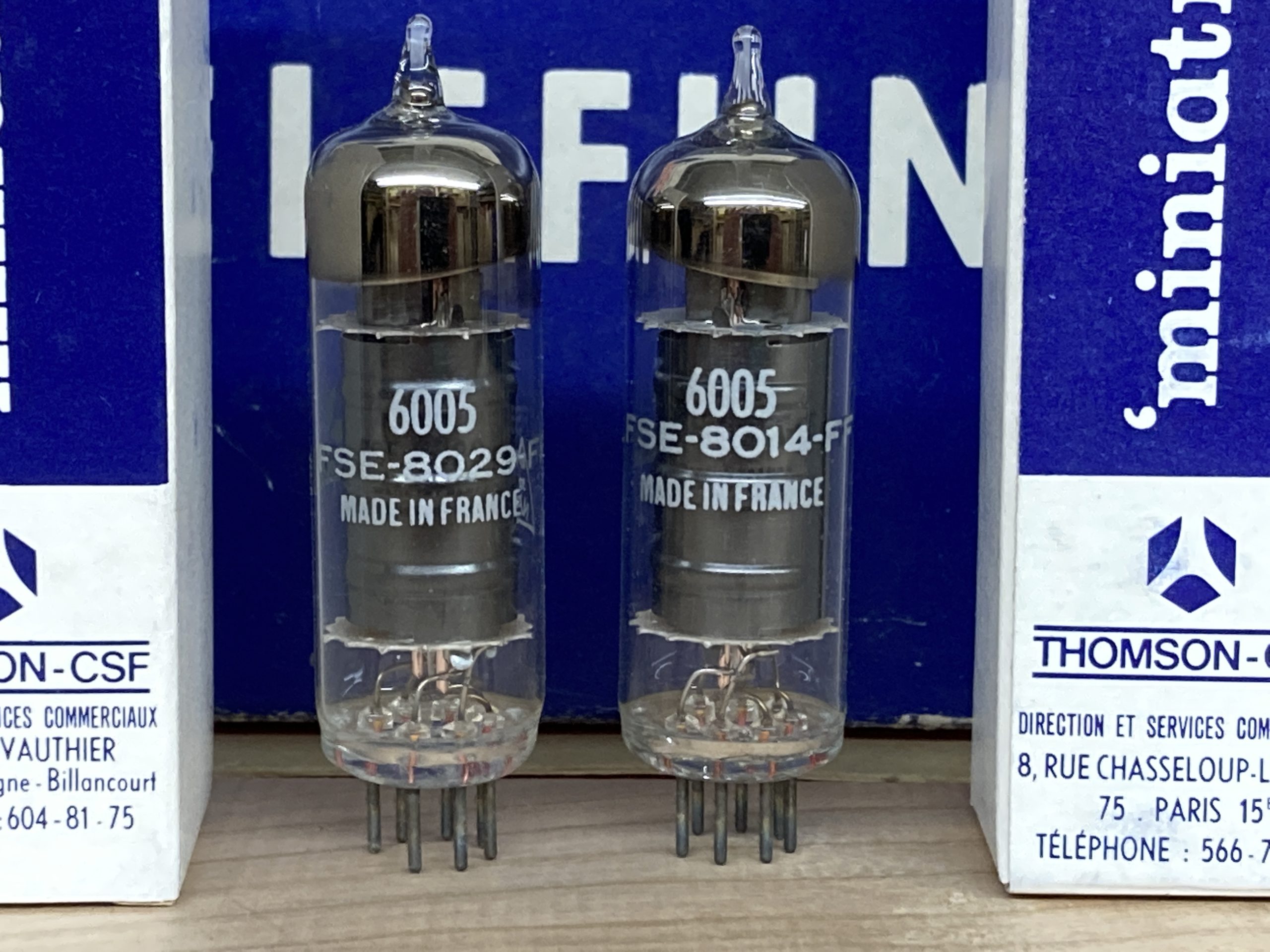 6005 6AQ5 EL90 Thomson CSF NOS/NIB, black plates, one matched pair - Image 3
