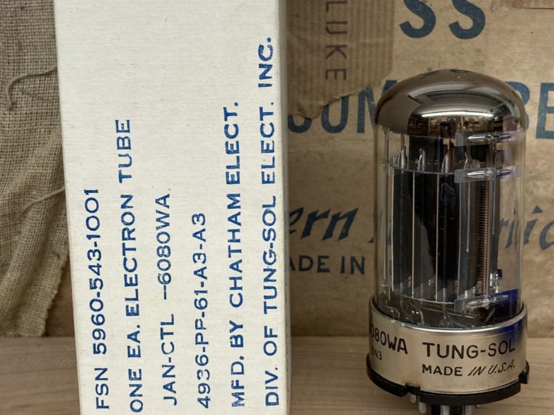 6080WA Tung-Sol/Chatham vintage milspec production, true NOS, 6AS7G sub