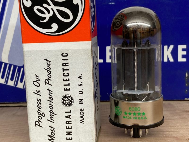 6080 GE 5 star vintage 1960ies production, D-getter, true NOS, 6AS7G sub