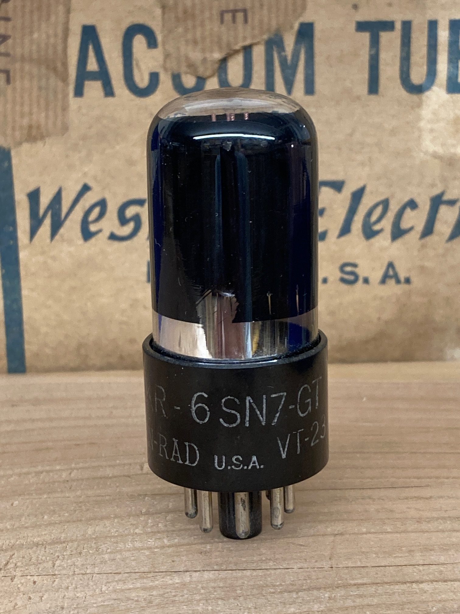 6SN7GT VT231 Ken-Rad, black glass, tested and guaranteed