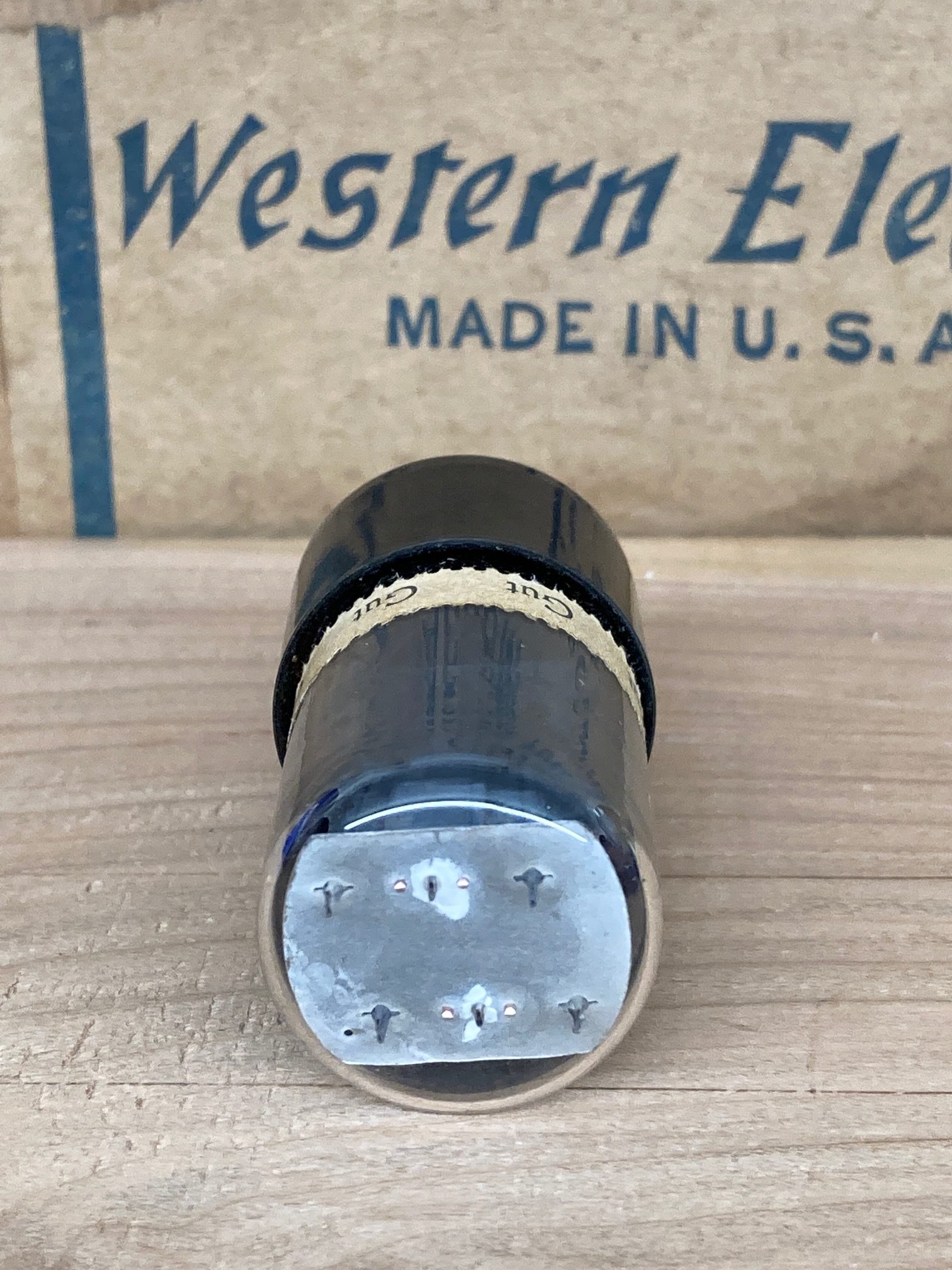 6SN7GT ECC33 B65 Tronal/Philips, grey glass, fat base - Image 3