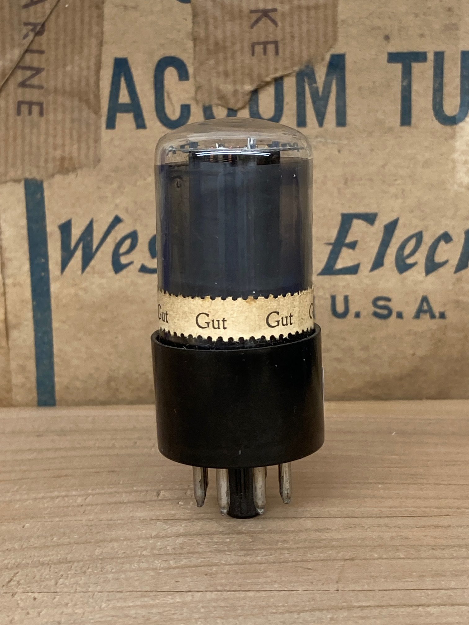 6SN7GT ECC33 B65 Tronal/Philips, grey glass, fat base - Image 4