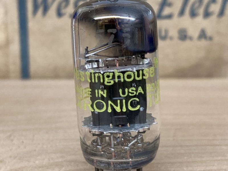 5751 / CV4017 Westinghouse/Sylvania Gold Brand, NOS, triple mica, black plates, square getter, X-rare
