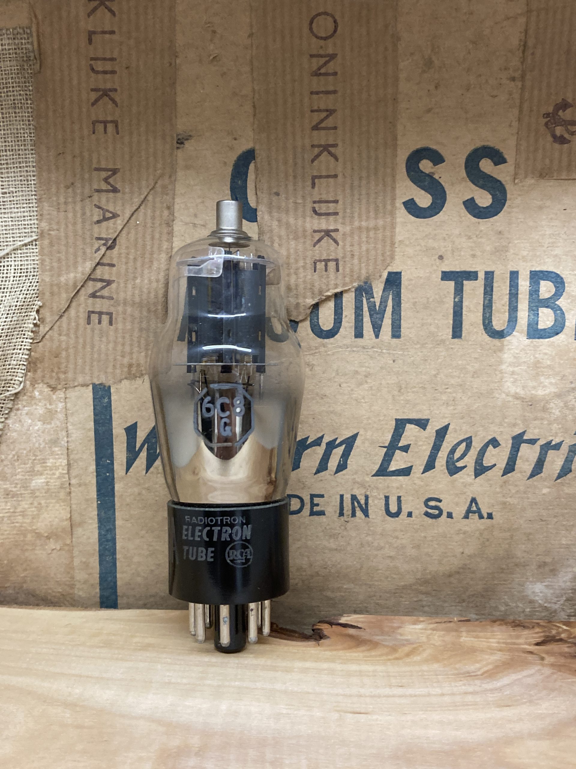 6C8G VT163 JAN Philips/RCA true NOS/NIB, milspec, round plates - Image 4