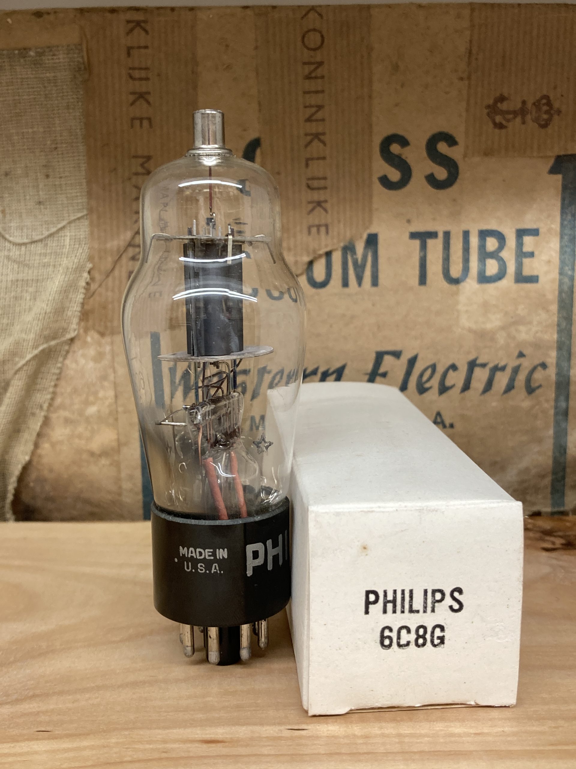 6C8G VT163 JAN Philips/RCA true NOS/NIB, milspec, round plates