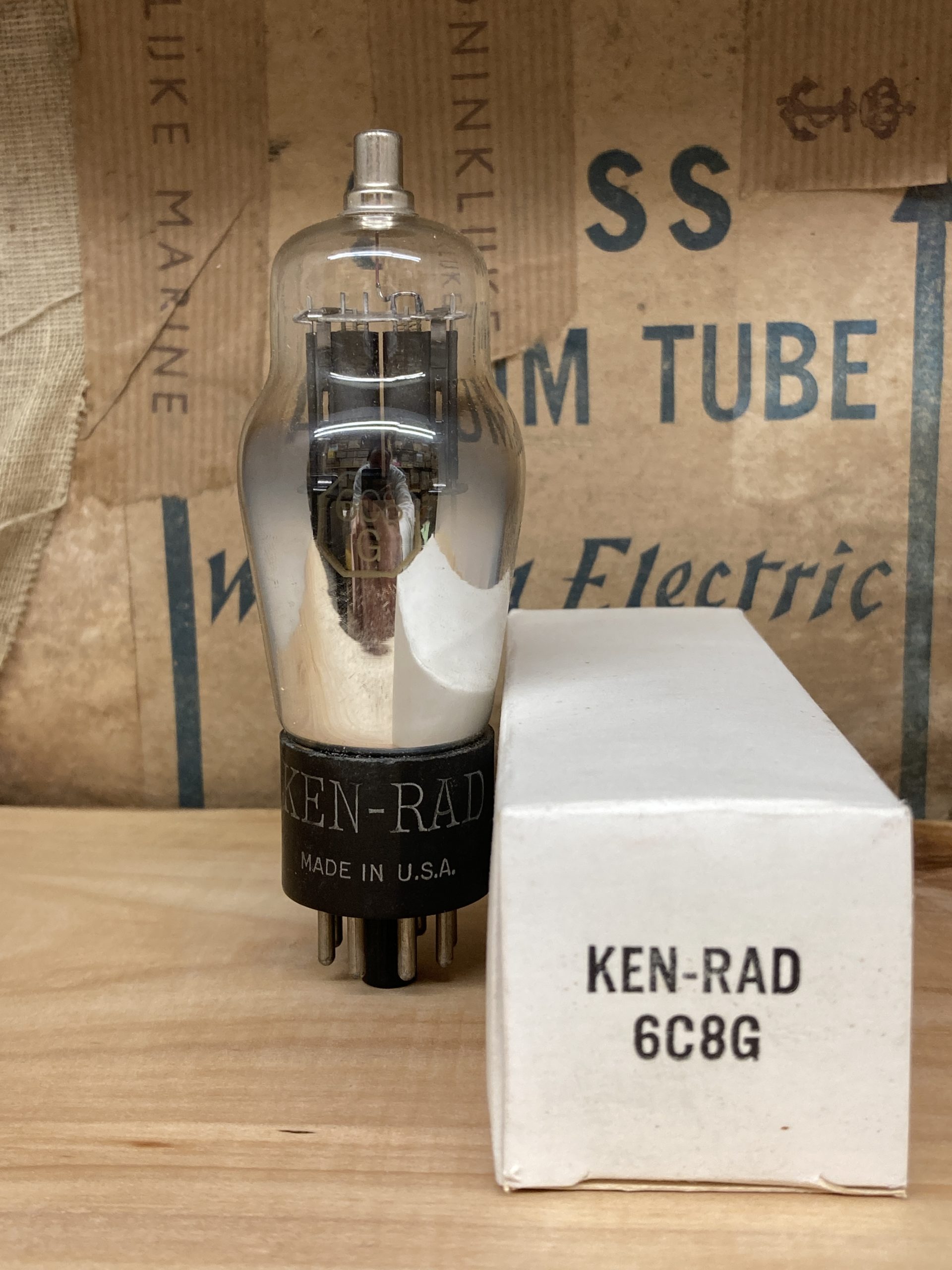 6C8G VT163 JAN Ken-Rad true NOS/NIB, milspec, round plates