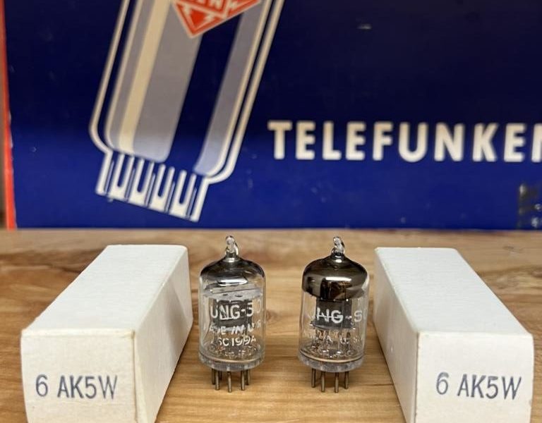 6AK5 5654 Tung-Sol, milspec, square getter, 1950ies, one pair