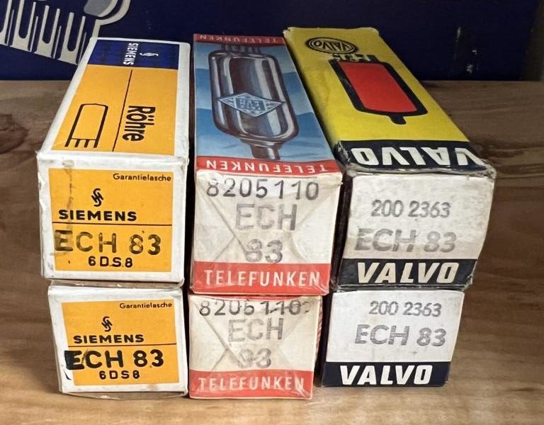 ECH83 Philips, Telefunken, Siemens, small lot of NOS tubes