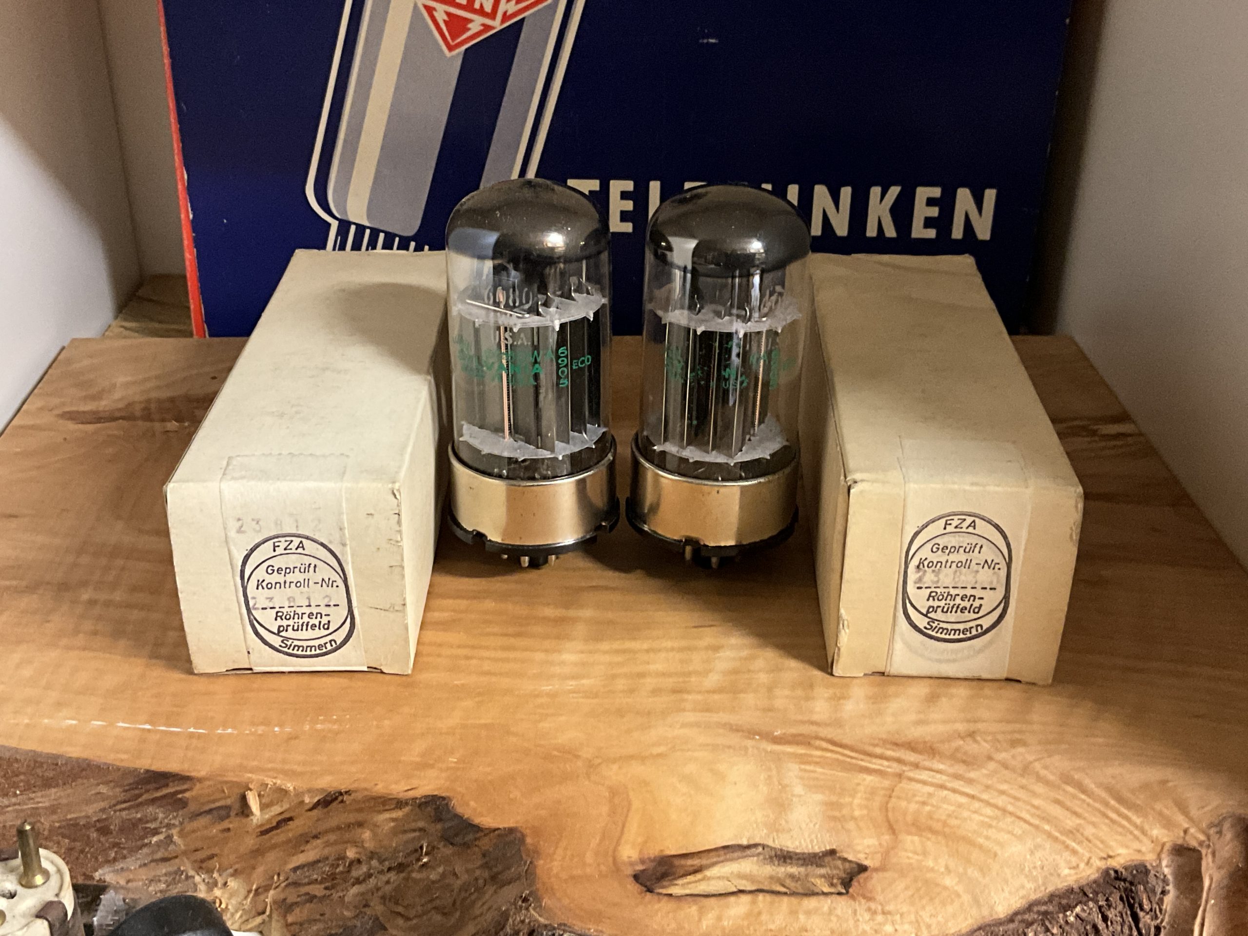 6080WB Sylvania, made 1969, tested & guaranteed, one pair, 6AS7G sub - Image 2