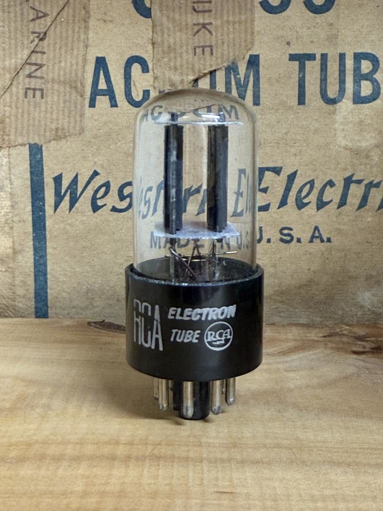 6SN7GT RCA black plates, bottom D-getter, test excellent - Image 2