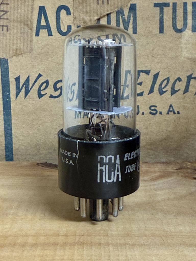 6SN7GT RCA black plates, bottom D-getter, test excellent