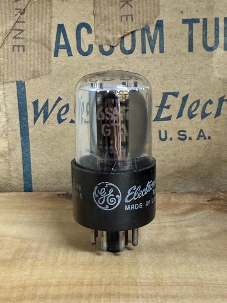6SN7GTA GE side O-getter, used, test good
