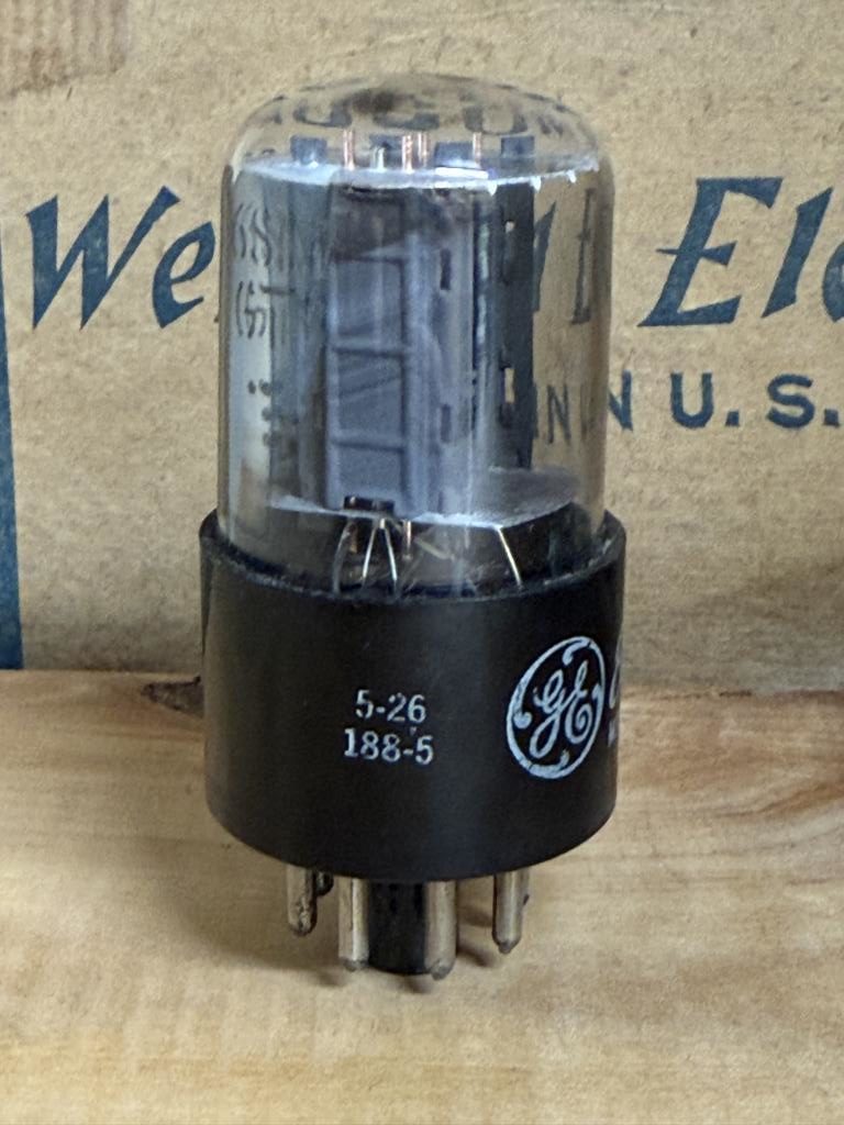 6SN7GTB GE side O-getter, test excellent - Image 2