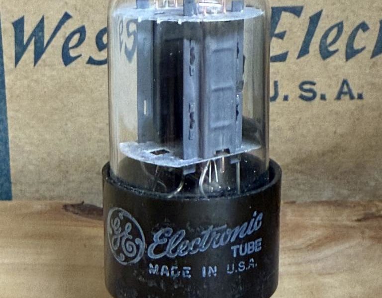 6SN7GTB GE side O-getter, used, test excellent