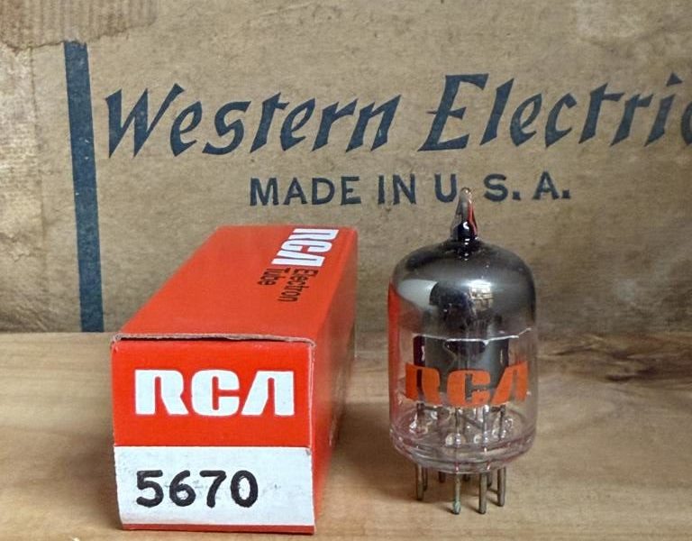 5670 RCA, 396A, 2C51 true NOS/NIB, black plate, round getter