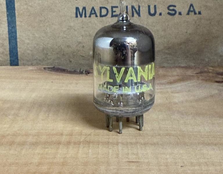 5670 Sylvania, 396A, 2C51 true NOS/NIB, grey plate, big splash