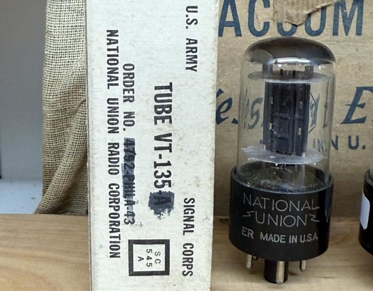 12J5GT VT135 National Union, triple mica, black plate, NOS/NIB, single piece