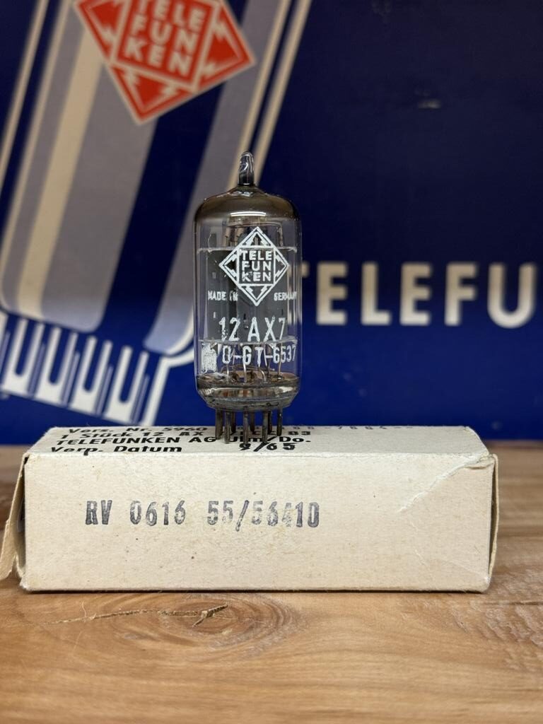 ECC83 Telefunken <> diamond, smooth plates, NOS/NIB, super rare Ulm production - Image 3
