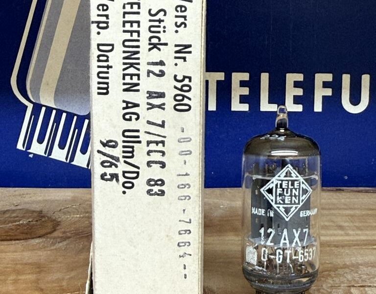 ECC83 Telefunken <> diamond, smooth plates, NOS/NIB, super rare Ulm production