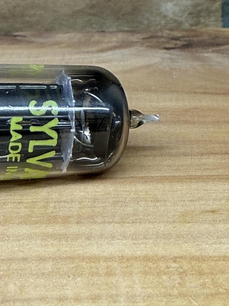 12AU7WA 6189 ECC82 Sylvania, long black plate, D-foil getter - Image 5