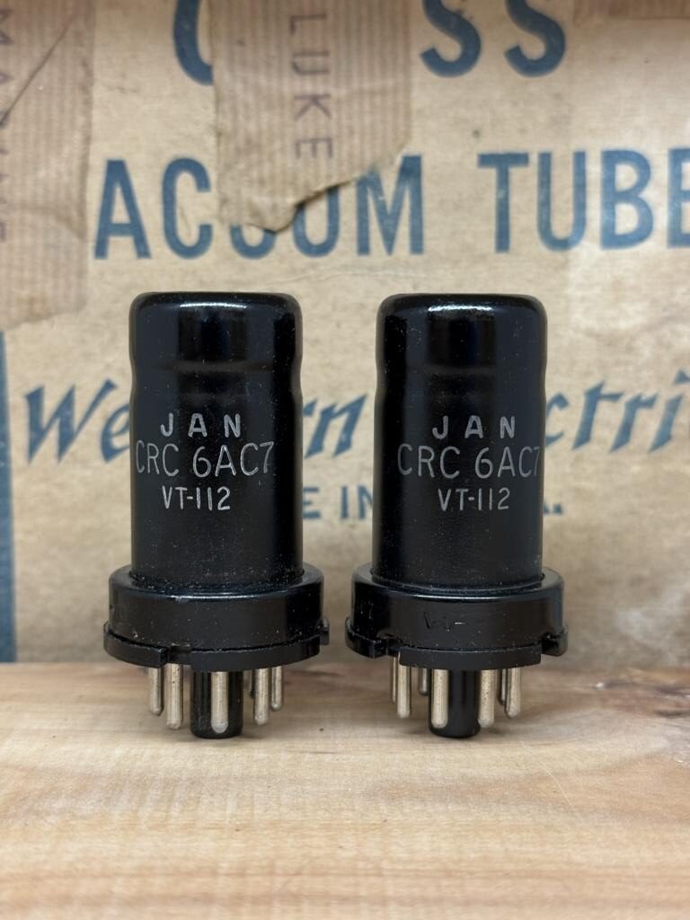 6AC7 VT112 RCA, one pair, true NOS/NIB, milspec for Fosi GR70