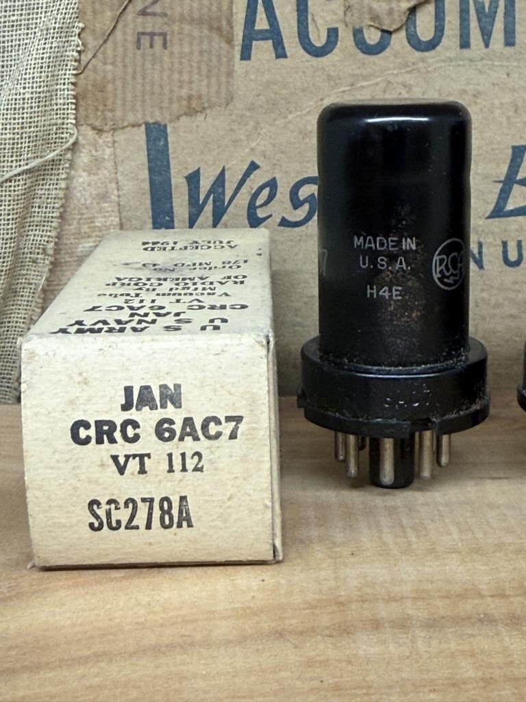 6AC7 VT112 RCA, one pair, true NOS/NIB, milspec for Fosi GR70 - Image 3