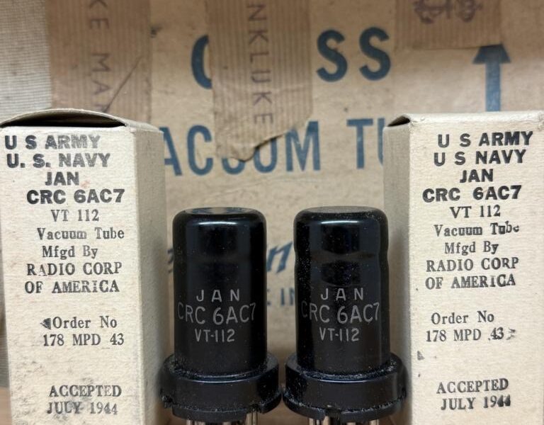 6AC7 VT112 RCA, one pair, true NOS/NIB, milspec for Fosi GR70