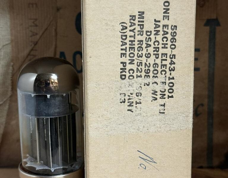 6080WA Raytheon true NOS in original military box, 6AS7G sub