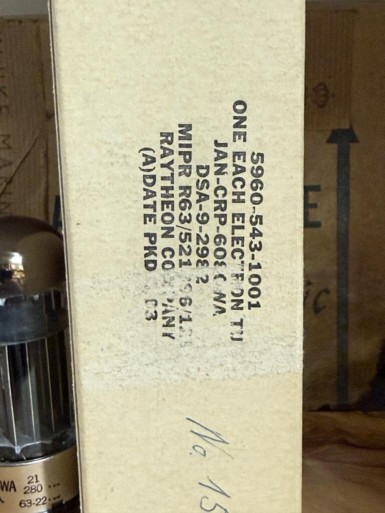 6080WA Raytheon true NOS in original military box, 6AS7G sub - Image 2